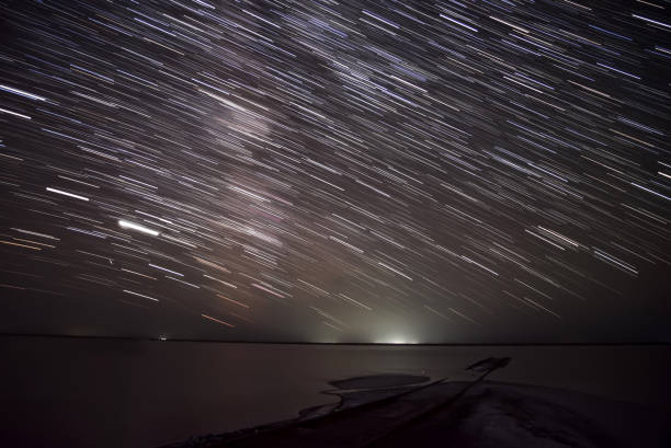 istock stars tracks lake sky night 1273243338