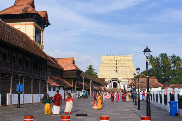 Sree Padmanabhaswamy Temple, Thiruvananthapuram Kerala India Kerala, India - September 07, 2019: Sree Padmanabhaswamy Temple of Trivandrum or Thiruvananthapuram in day light, Hindu people going to worship or pray. dravidian culture stock pictures, royalty-free photos & images