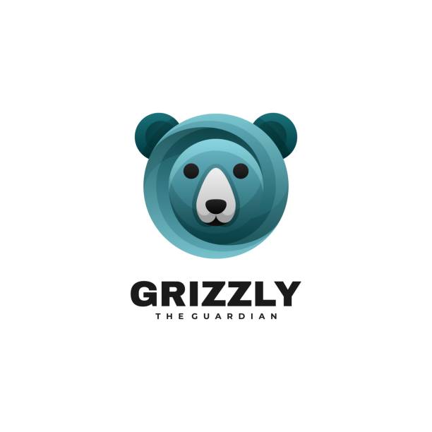 ilustraciones, imágenes clip art, dibujos animados e iconos de stock de ilustración vectorial grizzly gradient colorful style. - polar bear bear vector mammal