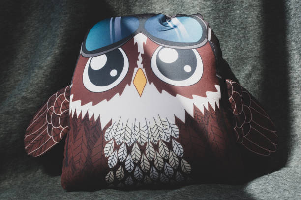 soft owl toy white brown color