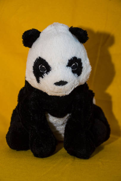istock soft toy panda on yellow background 1273249700