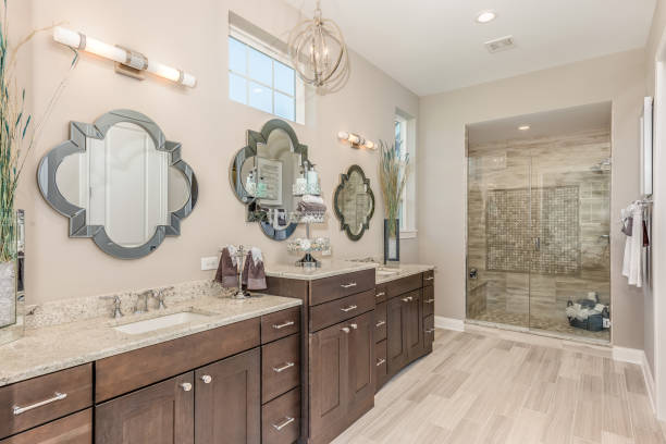 istock Countertop space galore in elegant bathroom 1273254871