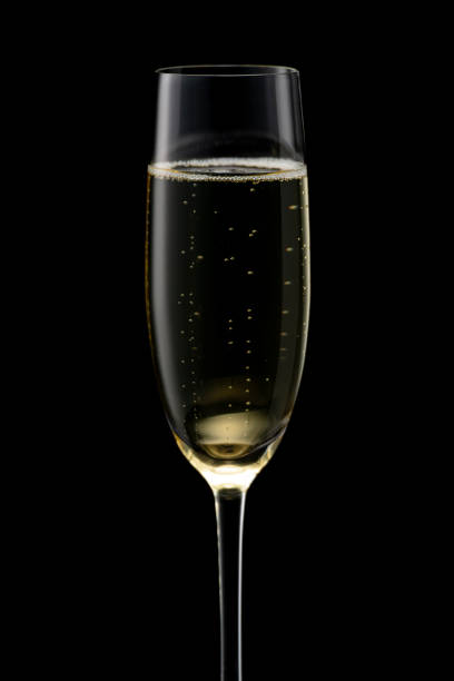 istock Champagne and glasses on a black background 1273259403