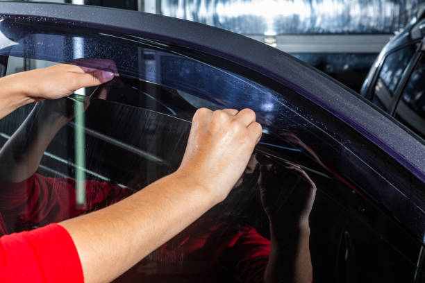 istock Car tinted detailing film 1273259437