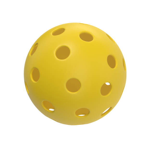 renderizado en 3d aislado de pickleball - paddle ball racket ball table tennis racket fotografías e imágenes de stock