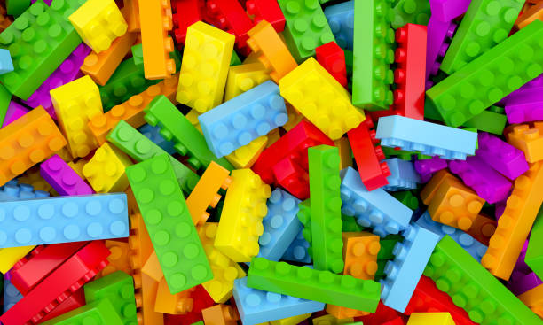 Toys bricks 3d rendering stock photo