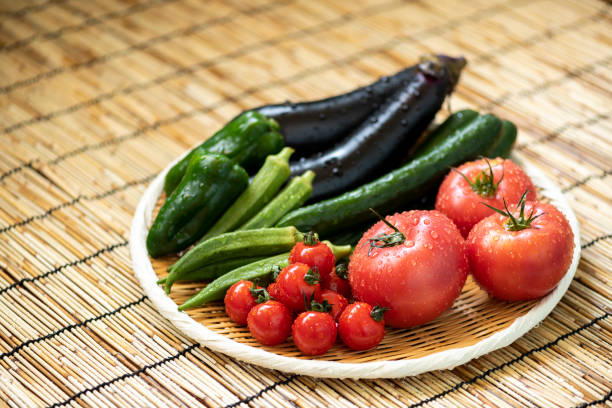 涼しい夏野菜。日本の夏のシーン。