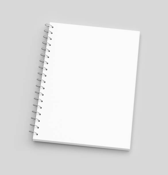 блокнот бумажный макет 3d рендеринга - spiral notebook open note pad textbook стоковые фото и изображения