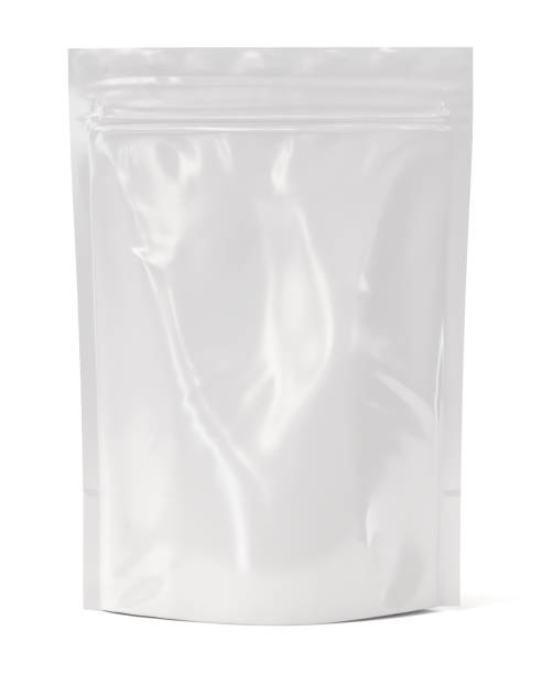 Packaging isolated 3d rendering packaging, bag, mockup, blank, isolated on white background pouch stock pictures, royalty-free photos & images