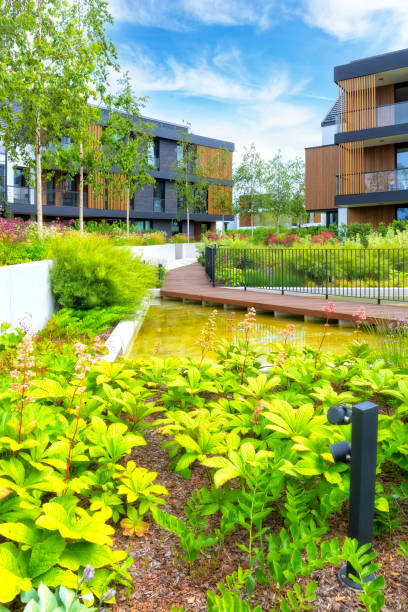 istock Modern housing estate with lots of greenery 1273265892