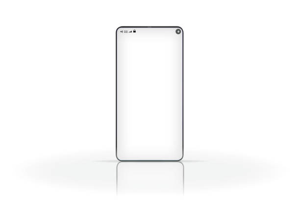 istock modern mobile phone - white Smart phone without notch 1273266131