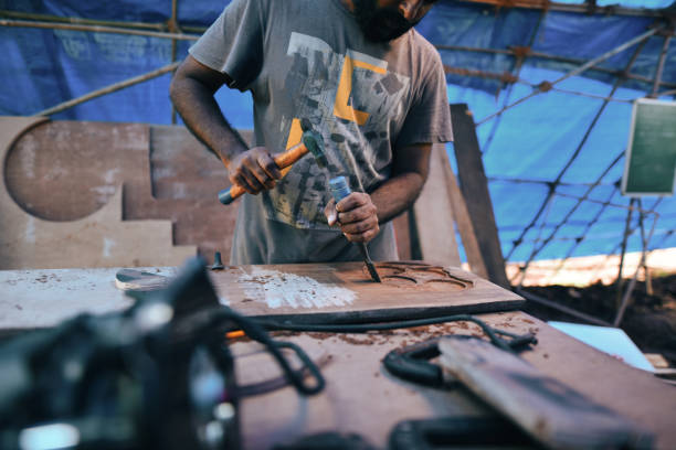 istock Wood craftsman working in the workshop 1273266703