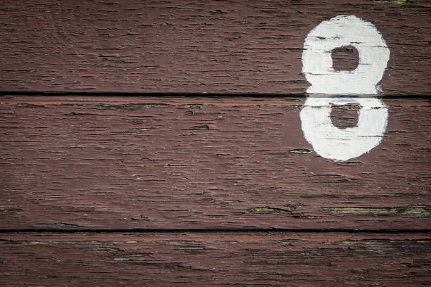istock A brown door with the number eight on it 1273267163