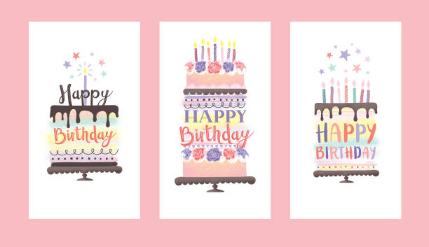illustrations, cliparts, dessins animés et icônes de gâteaux d’anniversaire - carte de voeux et danniversaire illustrations