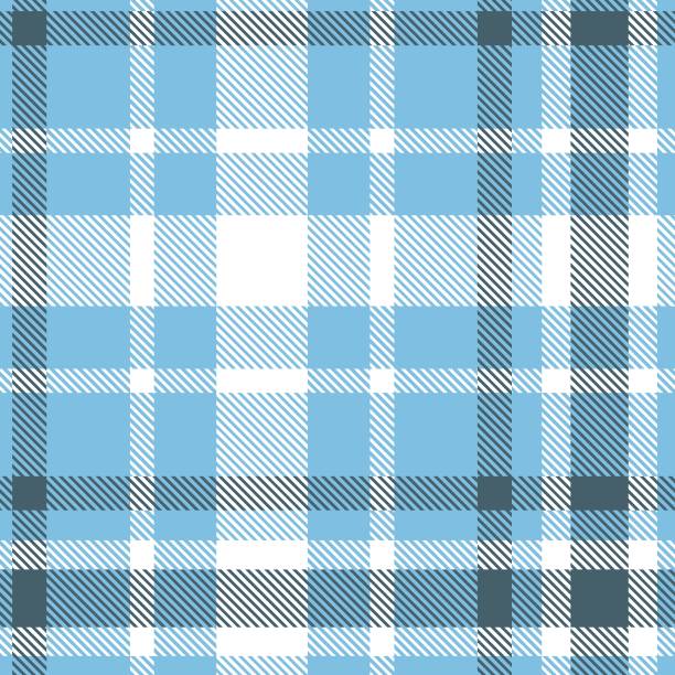 Seamless plaid pattern in blue, white and dark bluish gray. Tartan plaid pattern. bluish white stock illustrations