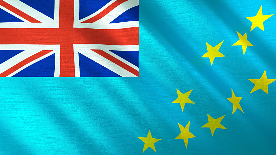 The waving flag of Tuvalu. High quality 3D illustration. Perfect for news, reportage, events.