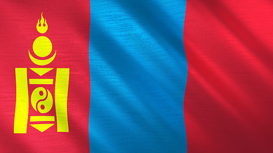 The waving flag of Mongolia. High quality 3D illustration. Perfect for news, reportage, events.