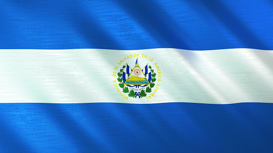 The waving flag of El Salvador. High quality 3D illustration. Perfect for news, reportage, events.