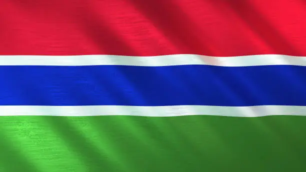 The waving flag of Gambia. High quality 3D illustration. Perfect for news, reportage, events.