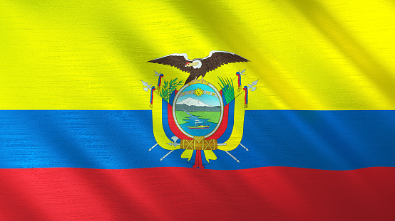 The waving flag of Ecuador. High quality 3D illustration. Perfect for news, reportage, events.