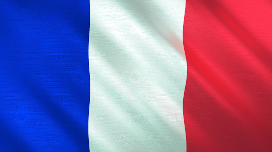 The waving flag of France. High quality 3D illustration. Perfect for news, reportage, events.