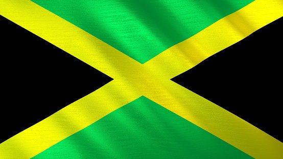 The waving flag of Jamaica. High quality 3D illustration. Perfect for news, reportage, events.