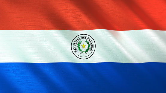 The waving flag of Paraguay. High quality 3D illustration. Perfect for news, reportage, events.