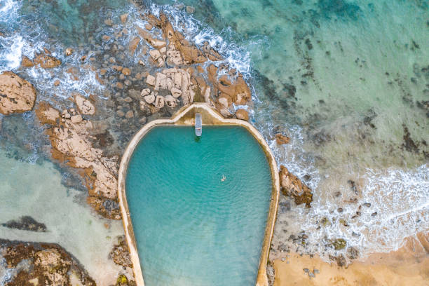 Saint-Quay Natural Pool tidal pool stock pictures, royalty-free photos & images