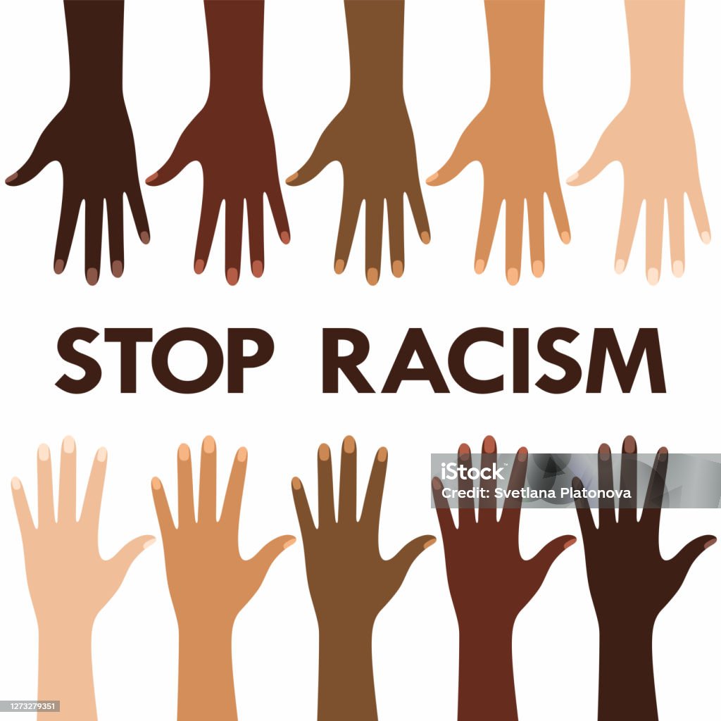 Les Racisme Affiche Contre Le Racisme Et La Discrimination Avec Des Mains Avec La ...