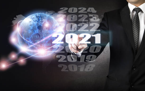 istock Businessman touching new year 2021 1273282255