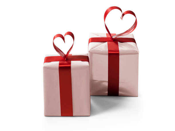 istock Gift box with red ribbon on white background 1273285283