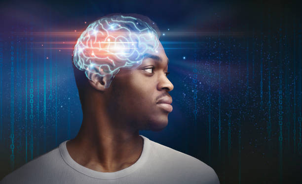 istock Artificial Intelligence. African American Man Profile With Digital Brain Hologram, Creative Collage 1273286503