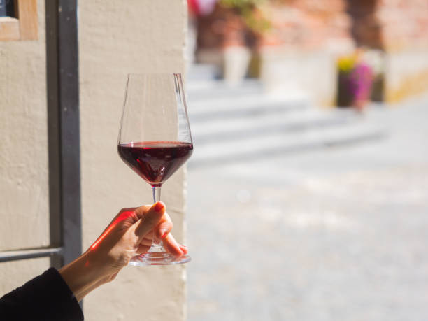 istock Hand Holding Glass of Wine 1273291076