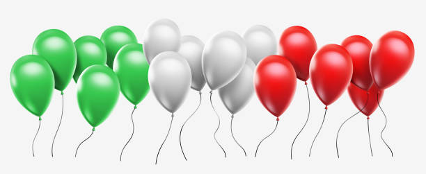 istock Balloons with italian flag colors on white background 1273292846