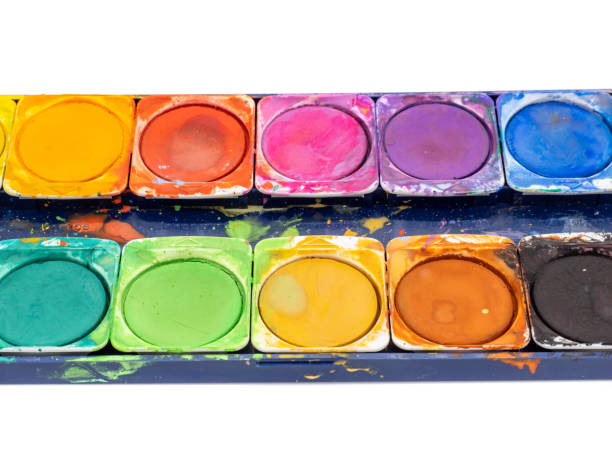 istock Watercolor paint box isolated on white background 1273293743