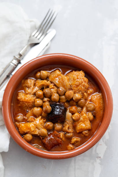 istock spanish dish callos, beef tripe stew with chickpeas, morcilla and chorizo in ceramic bowl 1273294129