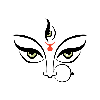 Face Of Hindu Goddess Maa Durga Or Mother Durga For For Shubh Navratri Or Durga  Puja Indian Hindu Festival Stock Illustration - Download Image Now - iStock