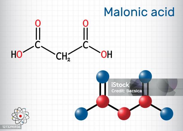 Malonic Acid Dicarboxylic Propanedioic Acid Molecule The Ionized Form Its Ester And Salt Are Known As Malonate Sheet Of Paper In A Cage Stock Illustration - Download Image Now