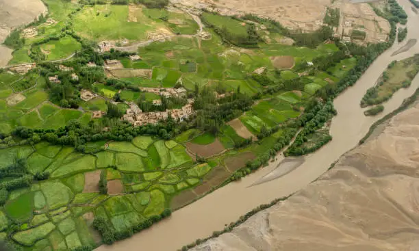 Indus River from Flight Window, Ladakh, India