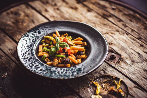 Vegan Low Carb Lentil Pasta with Veggies and Tofu
