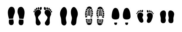 Different human footprints icon. Vector Different human footprints icon. Vector illustration high heel footprint stock illustrations