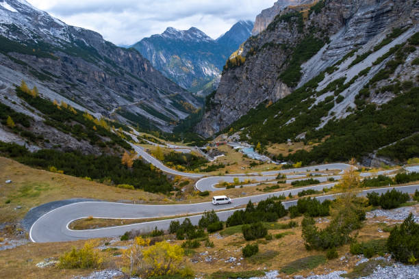 istock Strada del Passo dello at Passo dello Stelvio on October at Bormio Italy. 1273314694