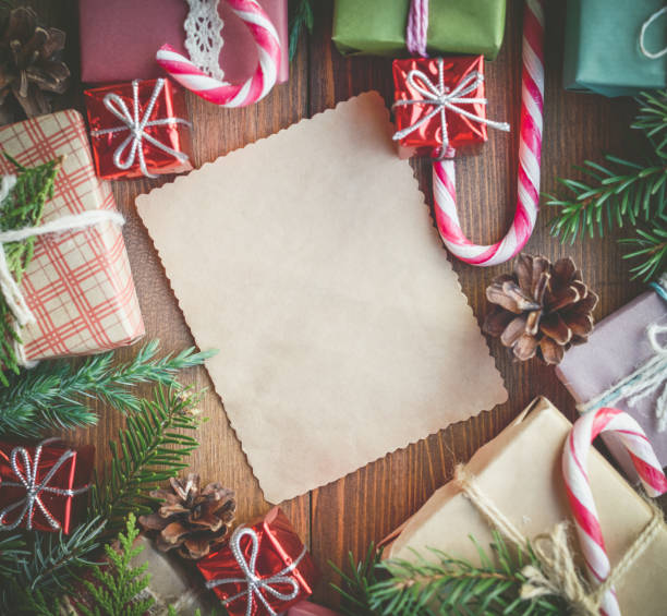 istock Christmas present on the wooden background 1273323466
