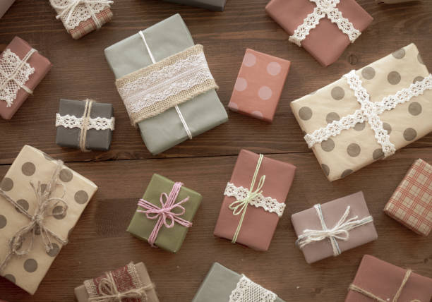 istock Christmas present on the wooden background 1273325077