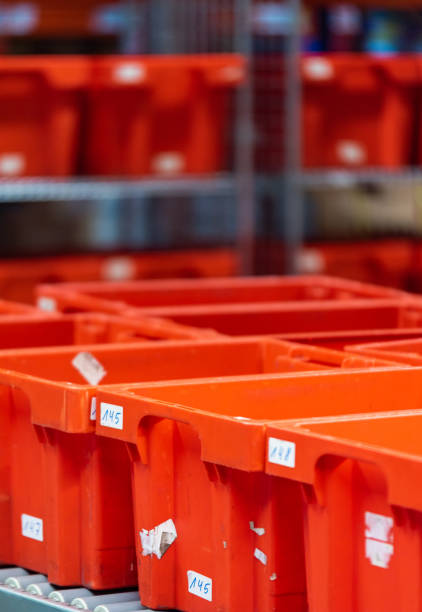 istock Modern High Rack Warehouse with Automated Order Handling as an Online Retail Center 1273327963