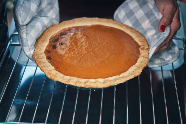 istock Baking Pumpkin Pie for the Holidays in the Oven 1273328552
