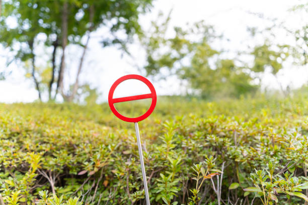 The sign is a combination of a simple circle and straight line. It is small in size, but its strong red color and simple design make it very visible.
