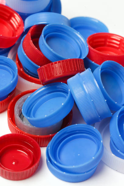 istock Heap of plastic bottle caps ready for recycling 1273331485
