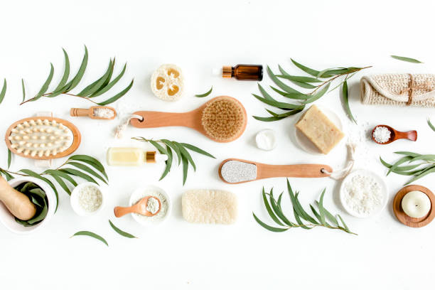 istock Spa concept with eucalyptus oil and eucalyptus leaf extract natural organic spa cosmetics products eco friendly bathroom accessories.Skincare concept 1273334566