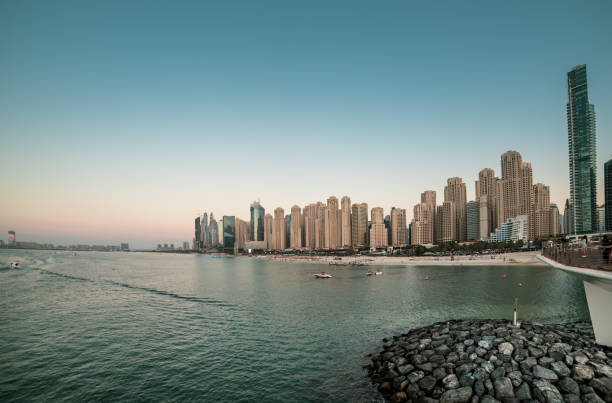istock Dubai embankment at sunset 1273334610